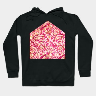 FLORENTINE RENAISSANCE FLOWERS Peacocks ,Butterflies.Red Floral Swirls, Leaves Hoodie